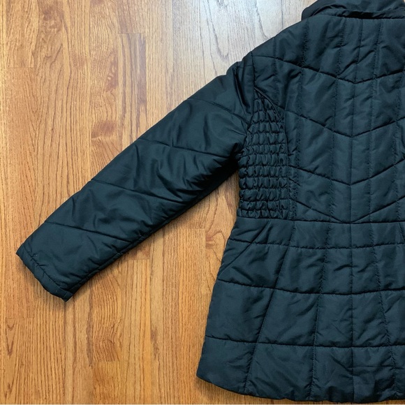 INTL d.e.t.a.i.l.s black quilted puffer front dip winter jacket coat - Picture 10 of 14